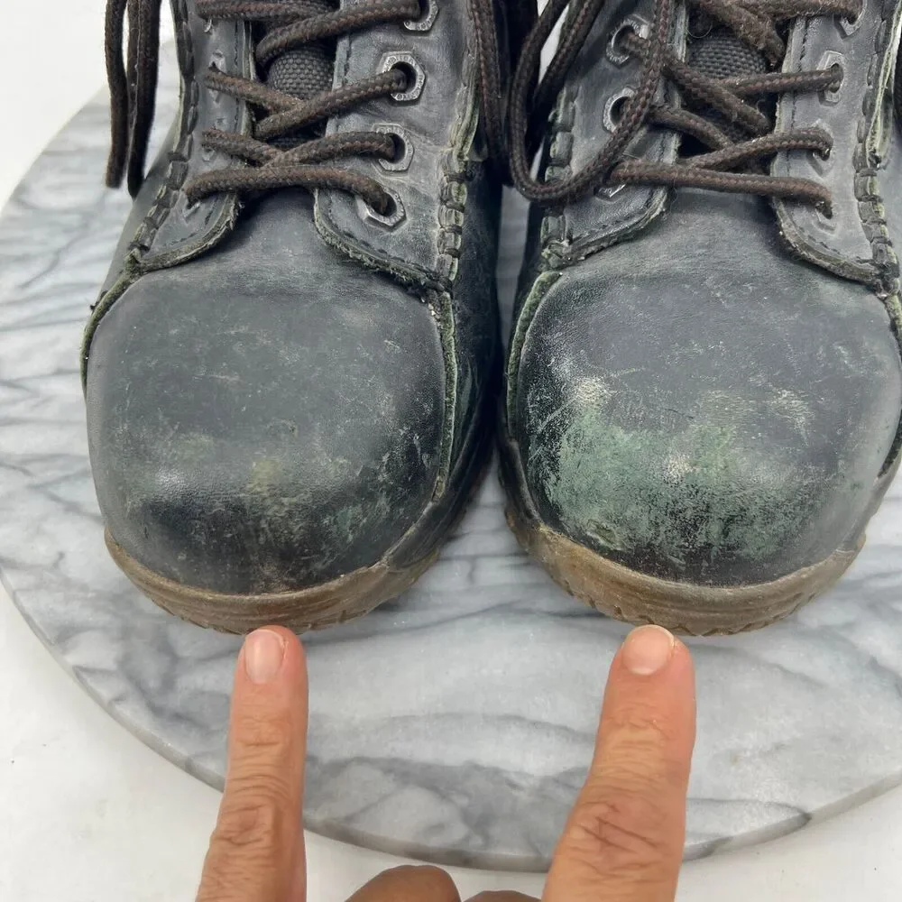 Dr Martens Men 8 Boots Black Industrial Steel Toe Safety Slip Resistant Work